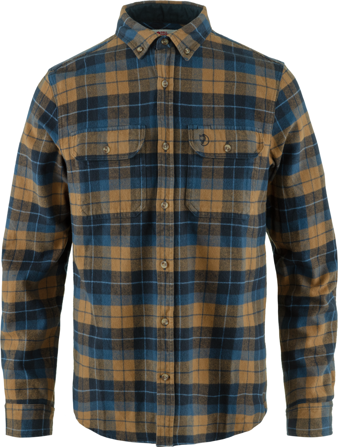 Men’s Singi Heavy Flannel Shirt Dark Navy-Buckwheat Brown