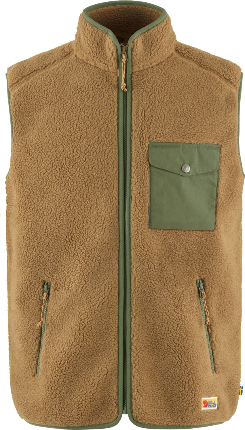 Fjällräven Men’s Vardag Pile Fleece Vest Buckwheat Brown-Laurel Green