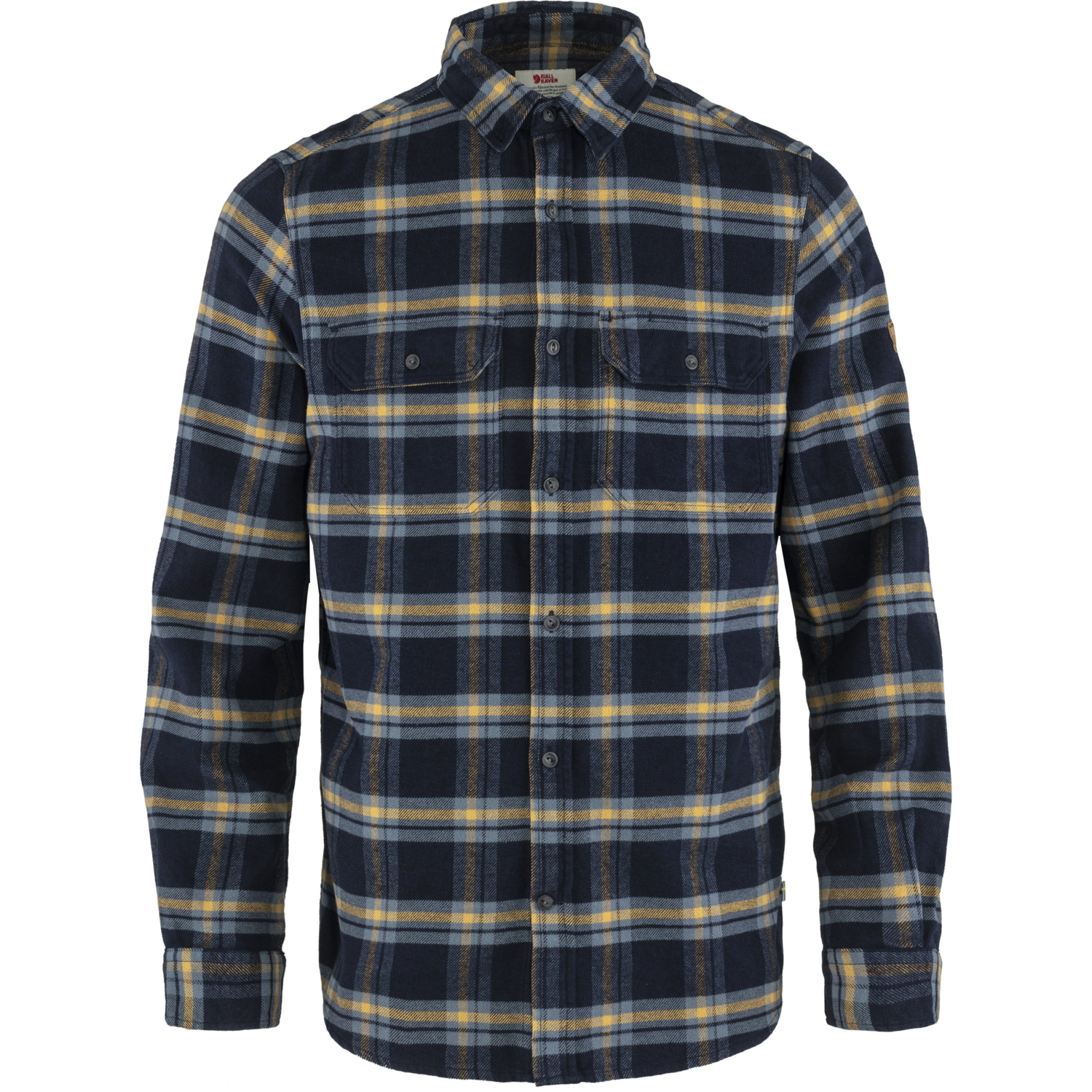 Men’s Övik Heavy Flannel Shirt Dark Navy-Buckwheat Brown