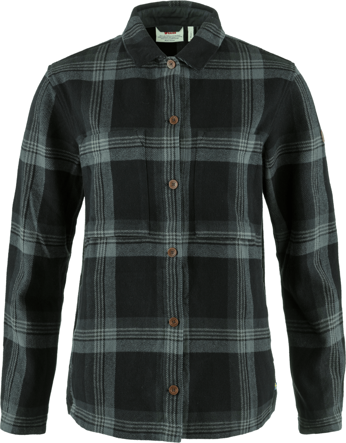 Fjällräven Women's Singi Flannel Overshirt Black-Iron Grey