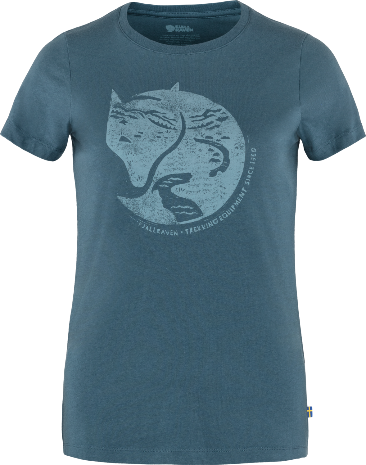 Fjällräven Women’s Arctic Fox Print T-shirt Indigo Blue