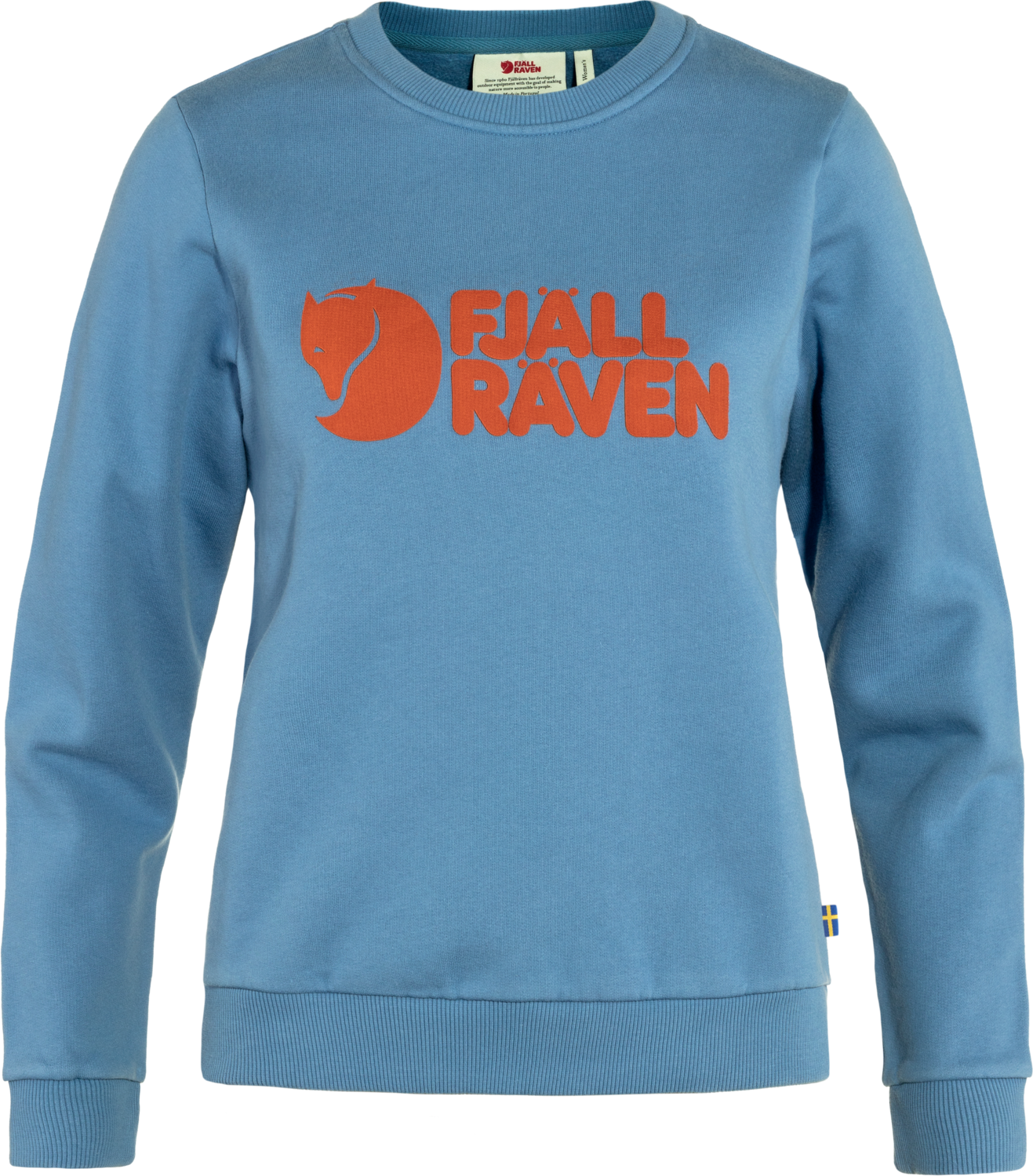 Women’s Fjällräven Logo Sweater Dawn Blue-Terracotta Brown