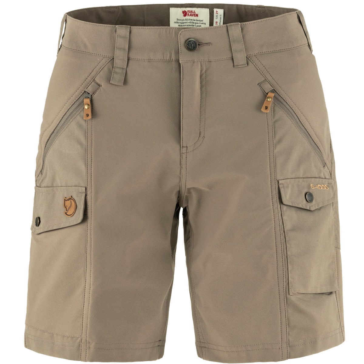 Fjällräven Women’s Nikka Shorts Curved Suede Brown