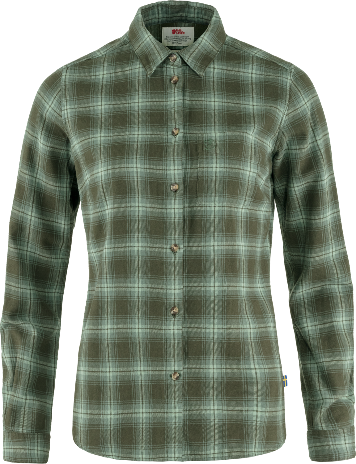 Fjällräven Women’s Övik Flannel Shirt Deep Forest-Patina Green