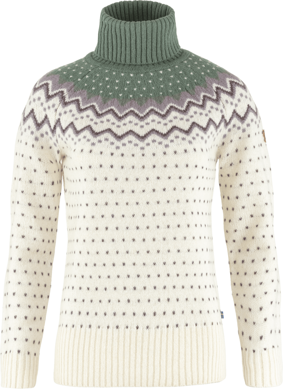 Fjällräven Women's Övik Knit Roller Neck Chalk White-Patina Green