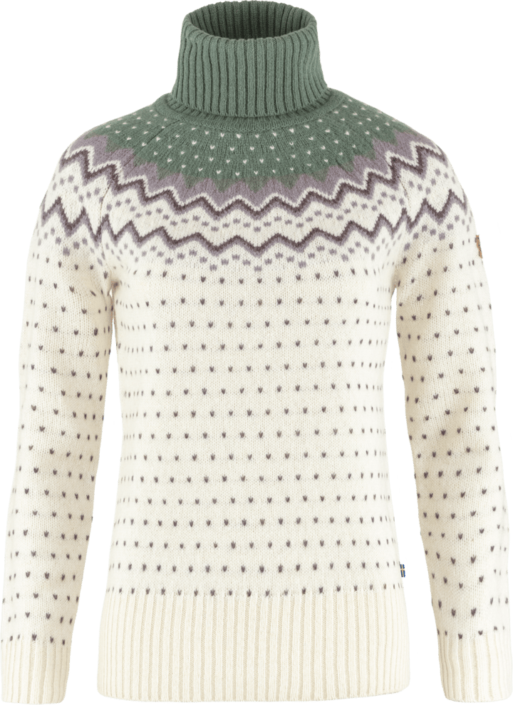 Fjällräven Women's Övik Knit Roller Neck Chalk White-Patina Green Fjällräven