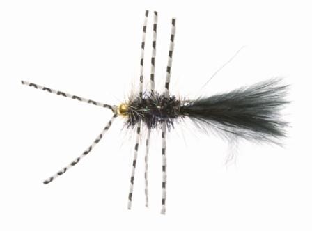 Unique Flies Gold Bead Crystal B. Rubber Leg Black #8 Unique Flies