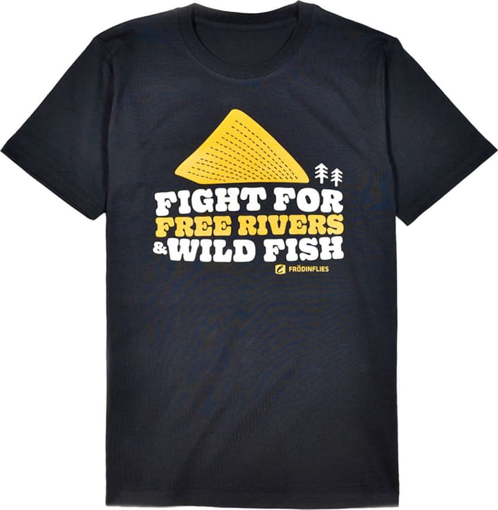 Frodin Flies Free Rivers & Wild Fish Hw T-Shirt Black Black Frodin Flies