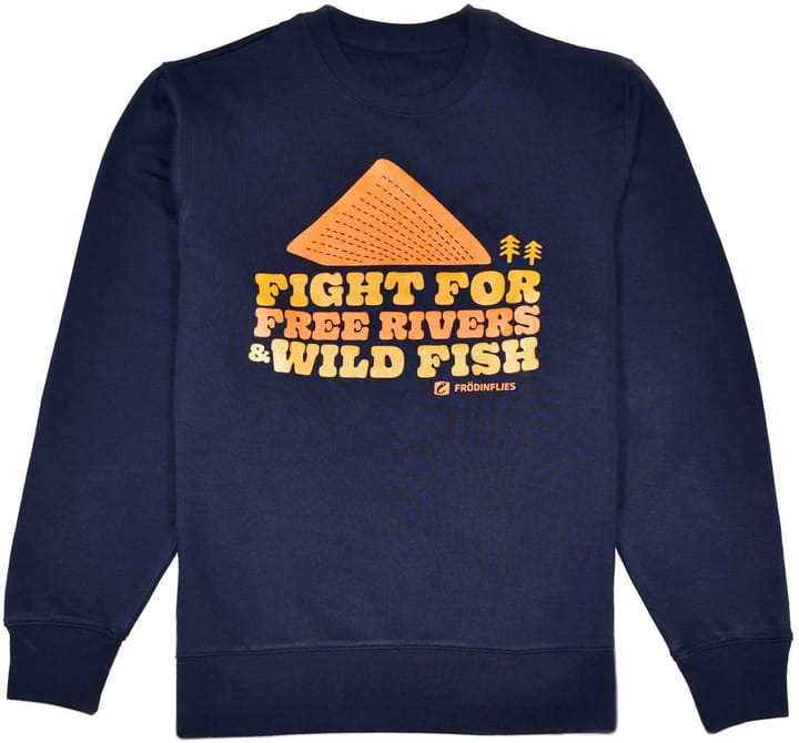 Frodin Flies Frödin Free Rivers & Wild Fish Sw Shirt Navy Blue Frodin Flies