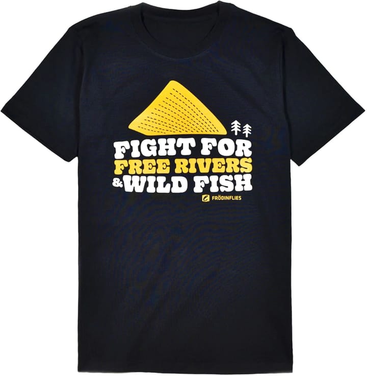 Frodin Flies Free Rivers & Wild Fish Hw T-Shirt Black Black Frodin Flies