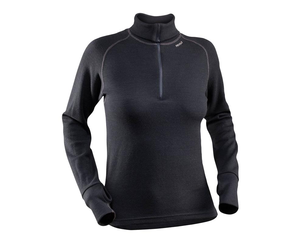 Baselayer Top | Expedition Woman Zip Neck Black XS Black | Devold