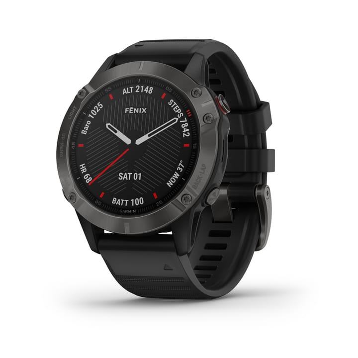 Garmin Fenix 6 Sapphire Gray w/ Black Band | Kjøp Garmin Fenix 6 Sapphire  Gray w/ Black Band her | Outnorth