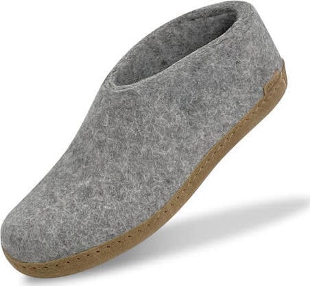 Glerups Unisex Shoe With Leather Sole Grey Glerups