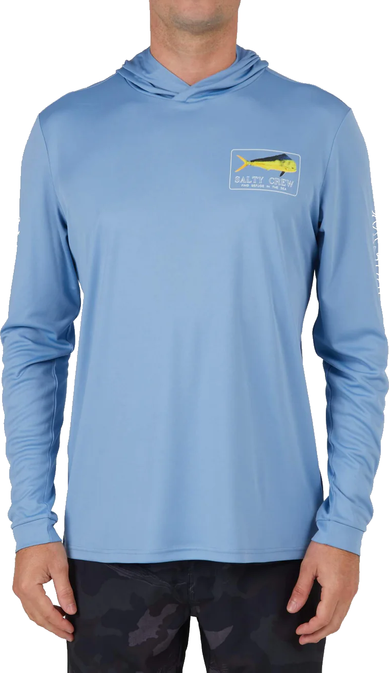 Salty Crew Men’s Golden Mahi Hood Sunshirt Marine Blue