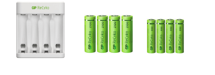 GP Batterier Gp Recyko E411 Charger 4x Aa 2100mah Og 4x Aaa 850mah Batterier GP Batterier