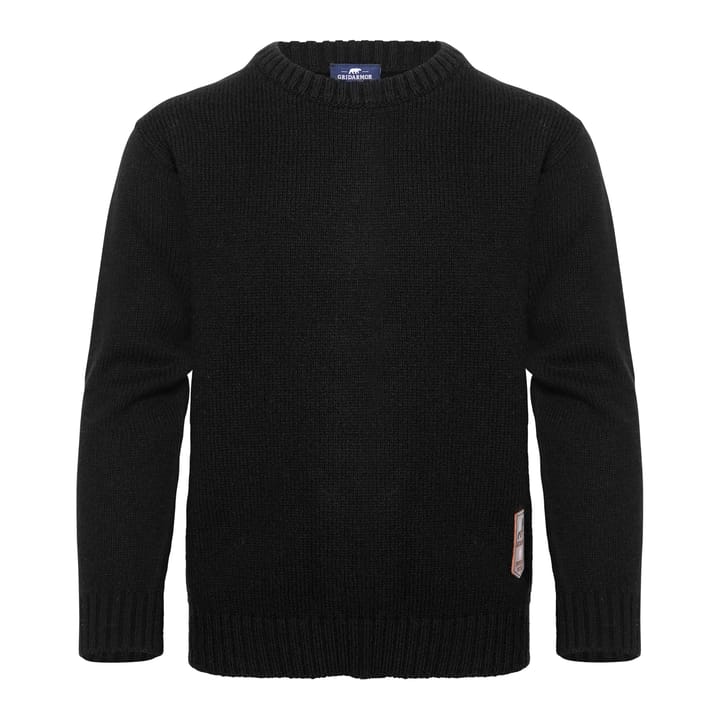 Gridarmor Kids' Snøkrystall Solid Round Neck Ullgenser Black Beauty Gridarmor