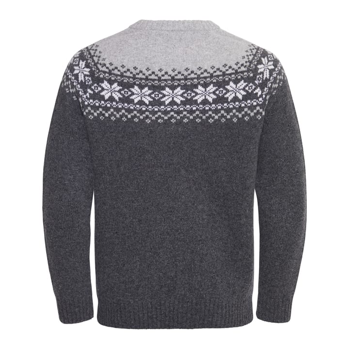 Gridarmor Men's Snøkrystall Round Neck Ullgenser Dark Grey/Light Grey/White Gridarmor