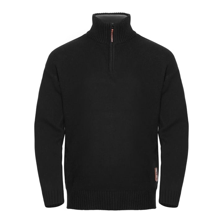 Gridarmor Men's Snøkrystall Solid Half Zip Ullgenser Black Beauty Gridarmor