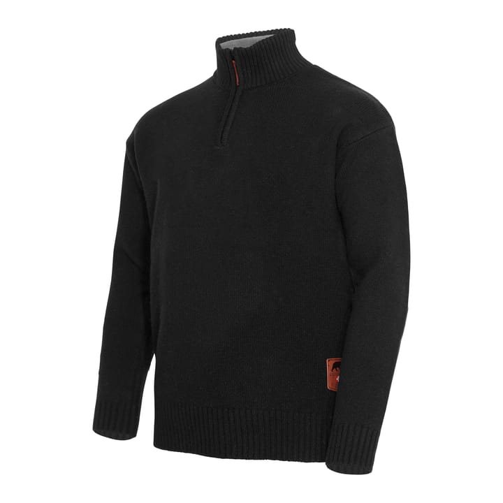 Gridarmor Men's Snøkrystall Solid Half Zip Ullgenser Black Beauty Gridarmor