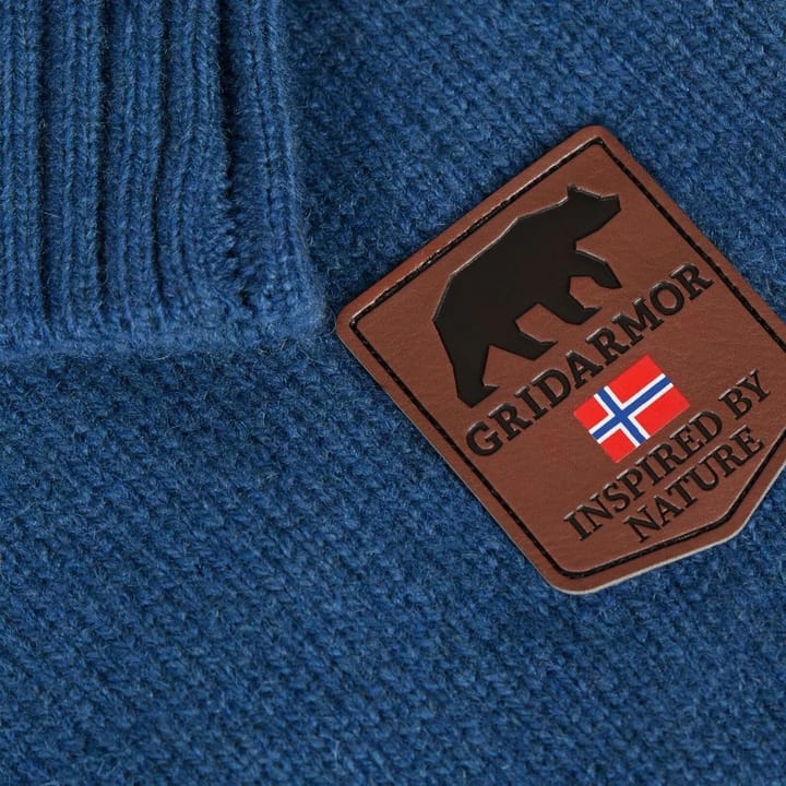 Gridarmor Men's Snøkrystall Half Zip Ullgenser Blue/White/Navy Gridarmor