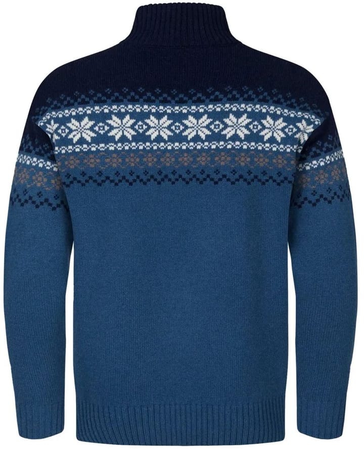 Gridarmor Men's Snøkrystall Half Zip Ullgenser Blue/White/Navy Gridarmor