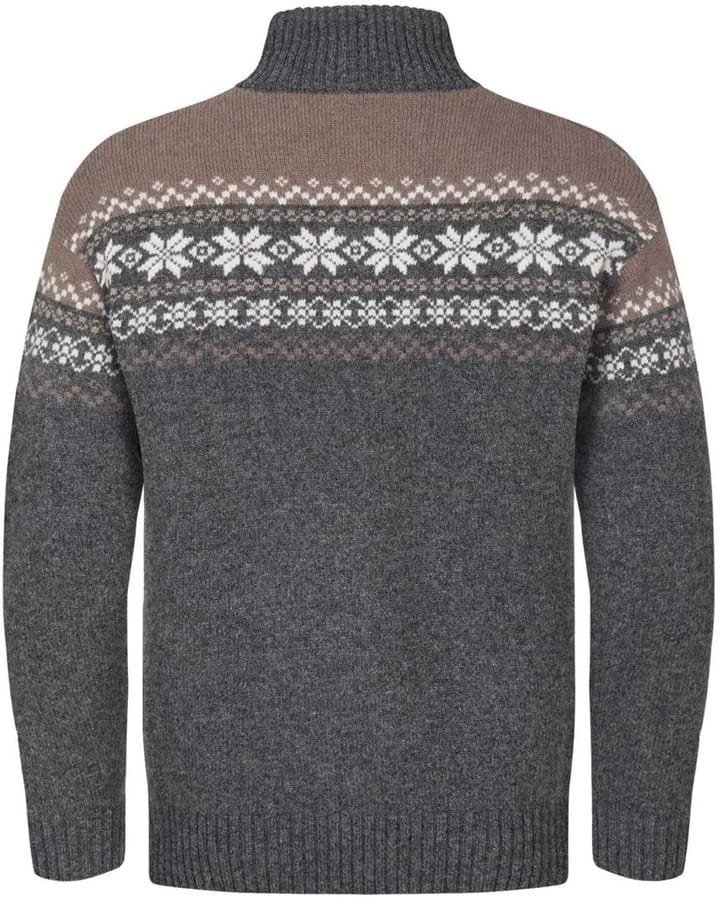 Gridarmor Men's Snøkrystall Half Zip Ullgenser Grey/Beige/White Gridarmor