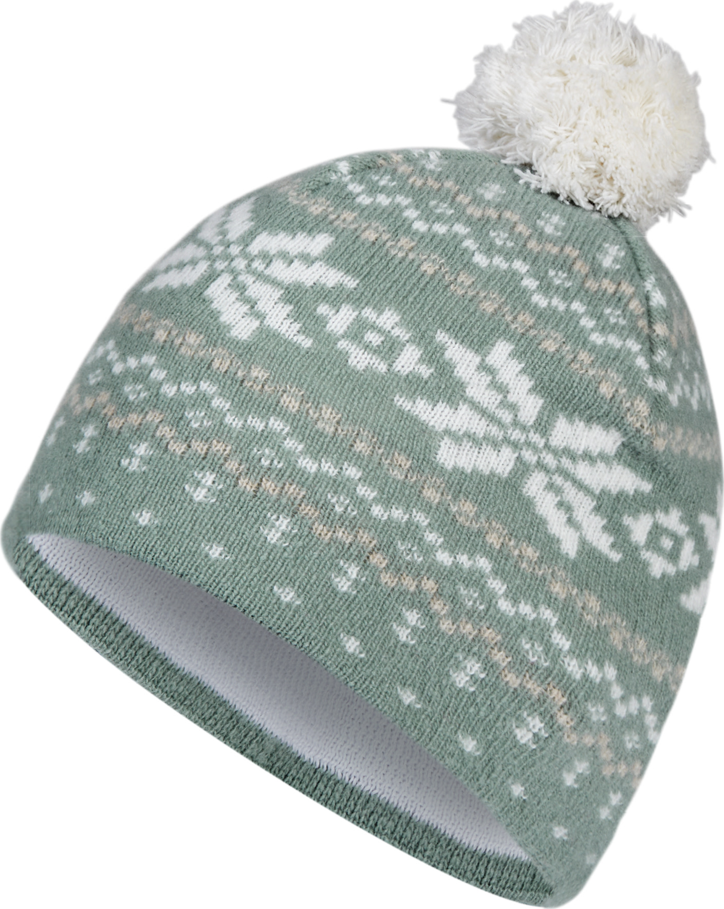 Snøkrystall Wool Lue Jaquard Green/White