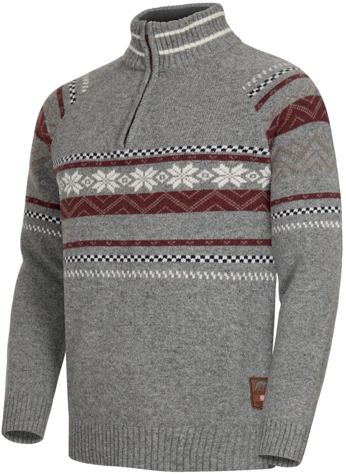 Gridarmor Men's Snøstjerne Half Zip Ullgenser Grey Melange