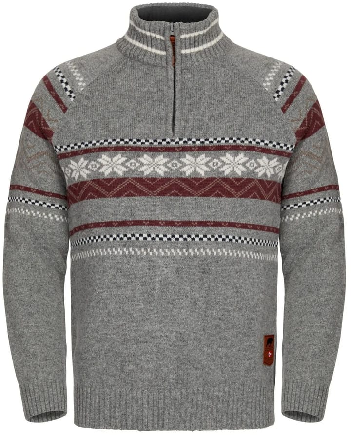 Gridarmor Men's Snøstjerne Half Zip Ullgenser Grey Melange Gridarmor