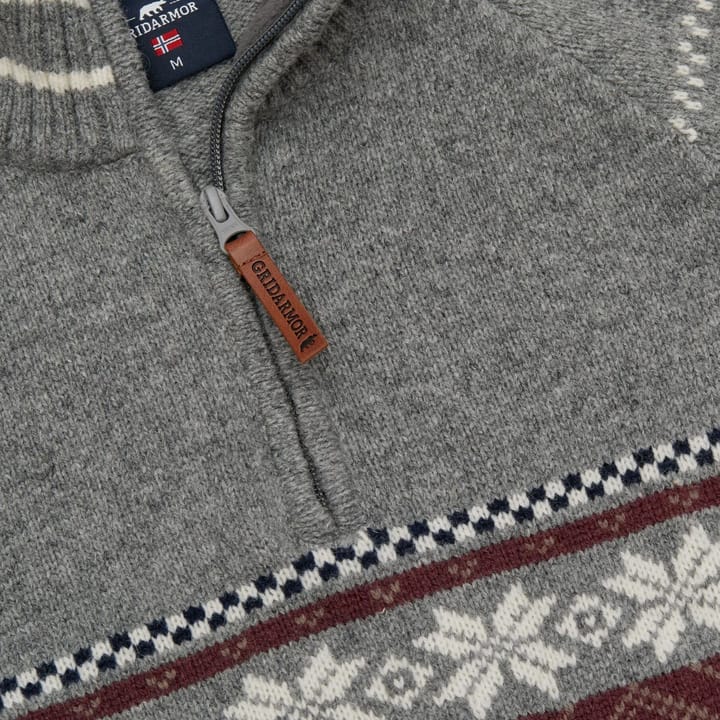 Gridarmor Men's Snøstjerne Half Zip Ullgenser Grey Melange Gridarmor