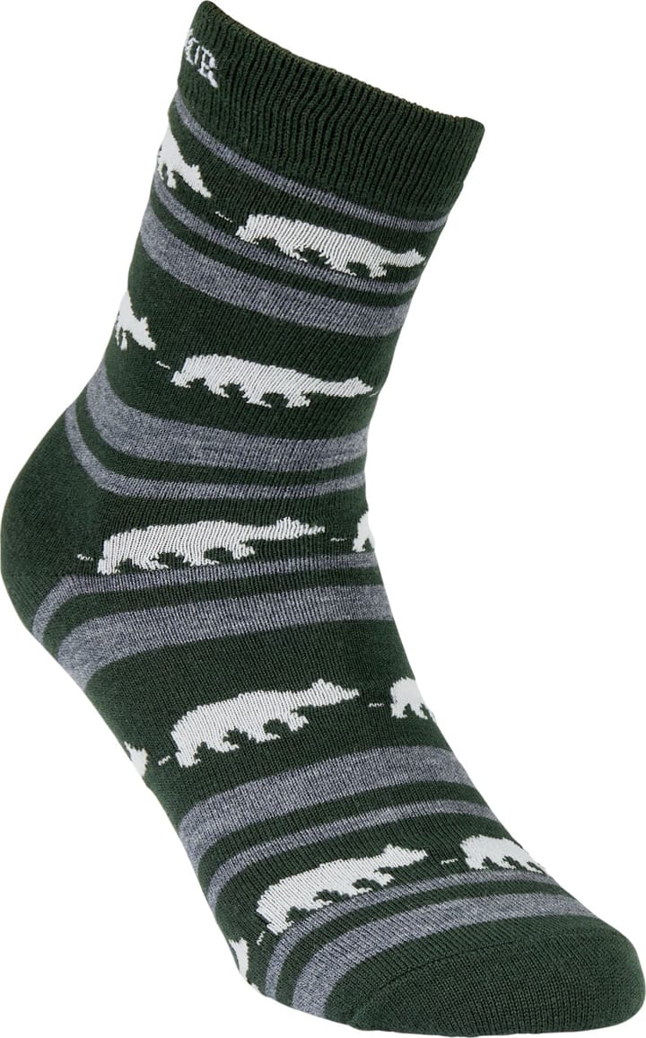 Gridarmor Striped Bear Merino Socks Green/Grey/White Gridarmor