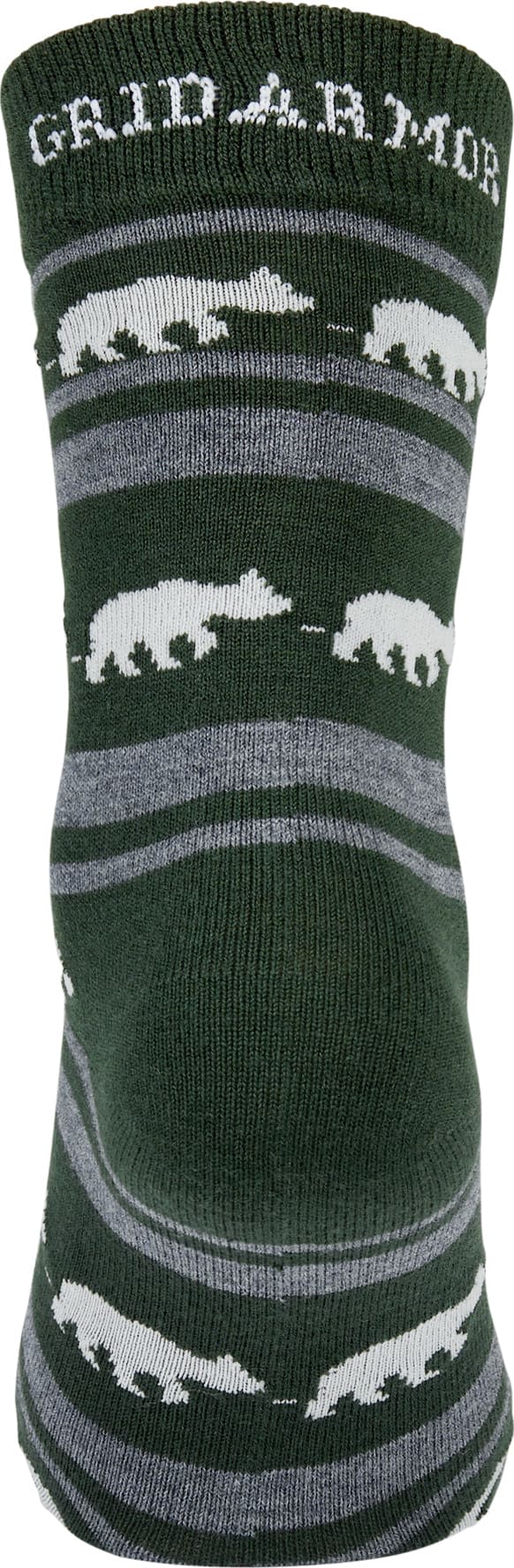 Gridarmor Striped Bear Merino Socks Green/Grey/White Gridarmor