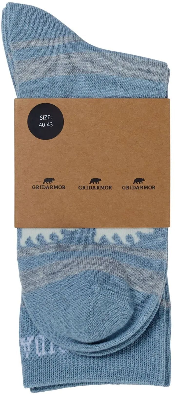 Gridarmor Striped Bear Merino Socks Blue Shadow Gridarmor