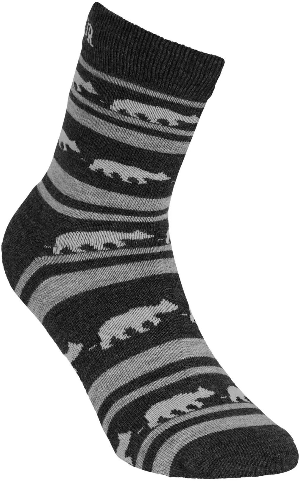 Gridarmor Striped Bear Merino Socks Dark Grey Melange