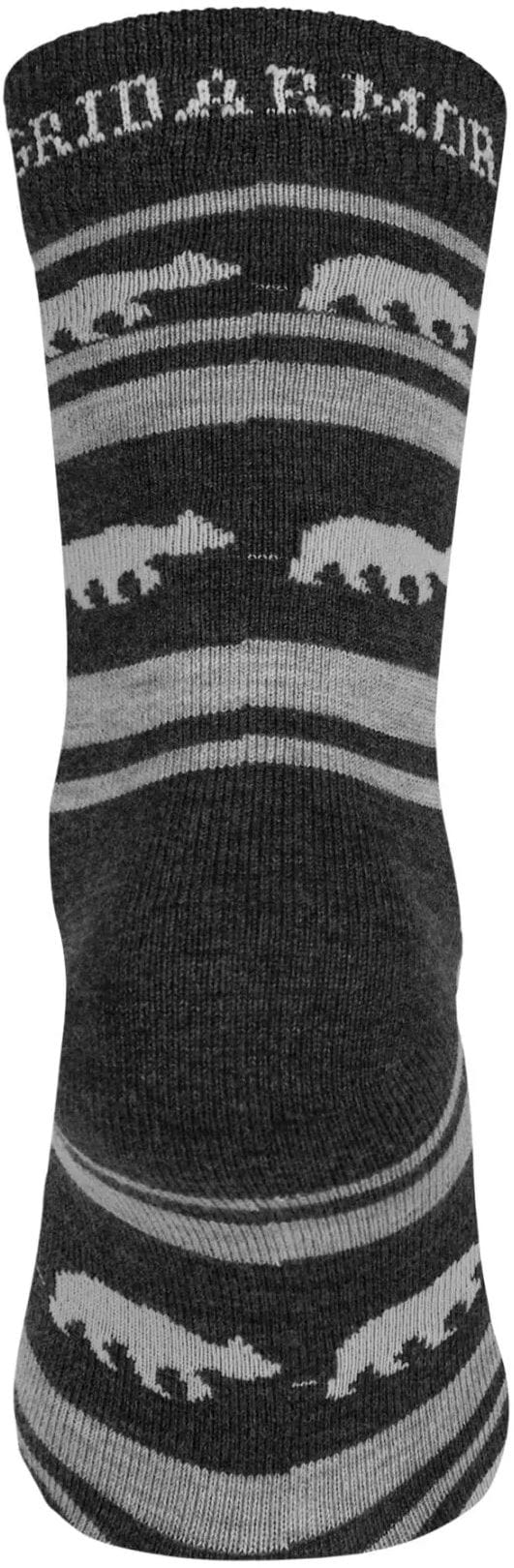 Gridarmor Striped Bear Merino Socks Dark Grey Melange Gridarmor