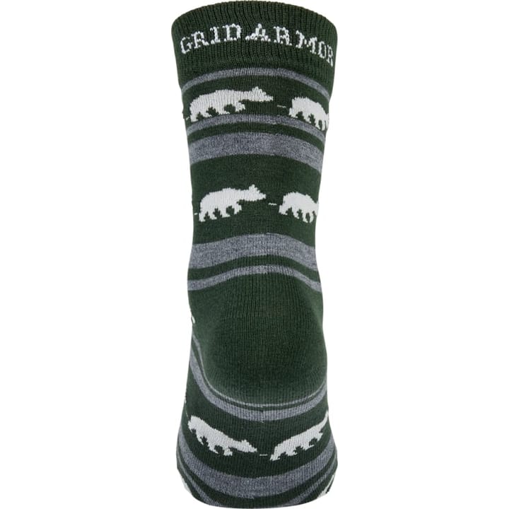 Gridarmor Striped Bear Merino Socks Green/Grey/White Gridarmor