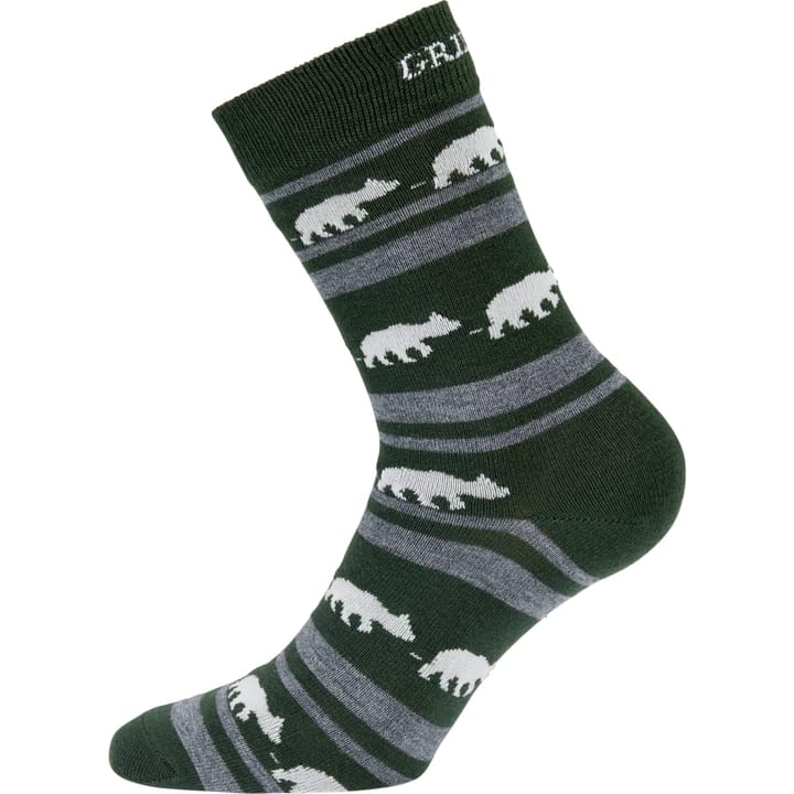 Gridarmor Striped Bear Merino Socks Green/Grey/White Gridarmor