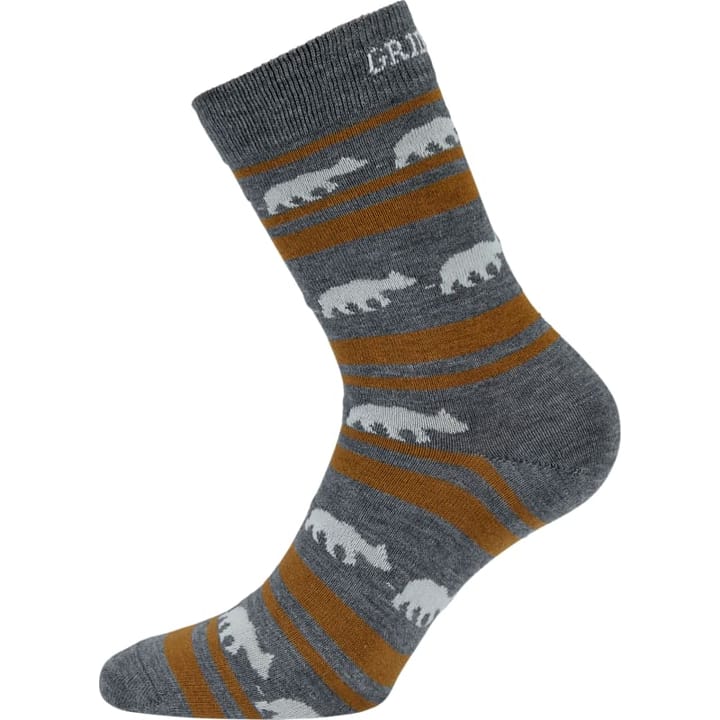 Gridarmor Striped Bear Merino Socks Grey/Beige/White Gridarmor