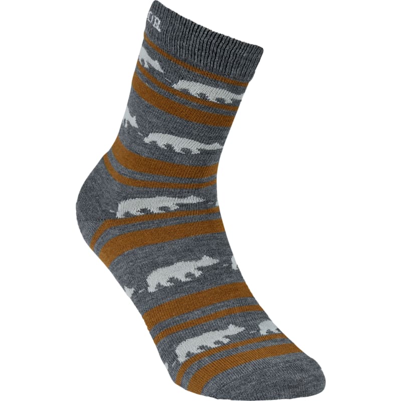 Gridarmor Striped Bear Merino Socks Grey/Beige/White