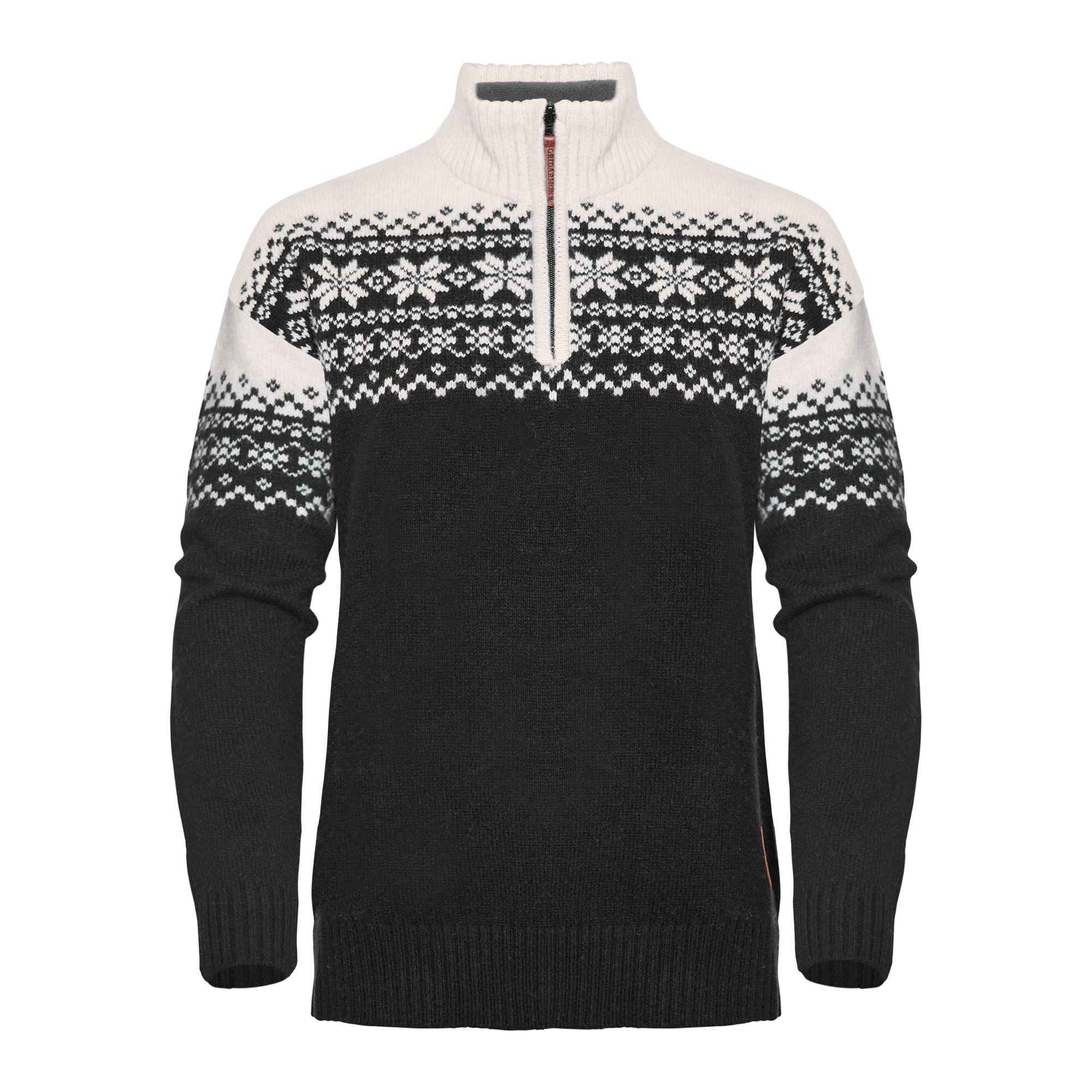 Gridarmor Women’s Snøkrystall Half Zip Ullgenser Black/White