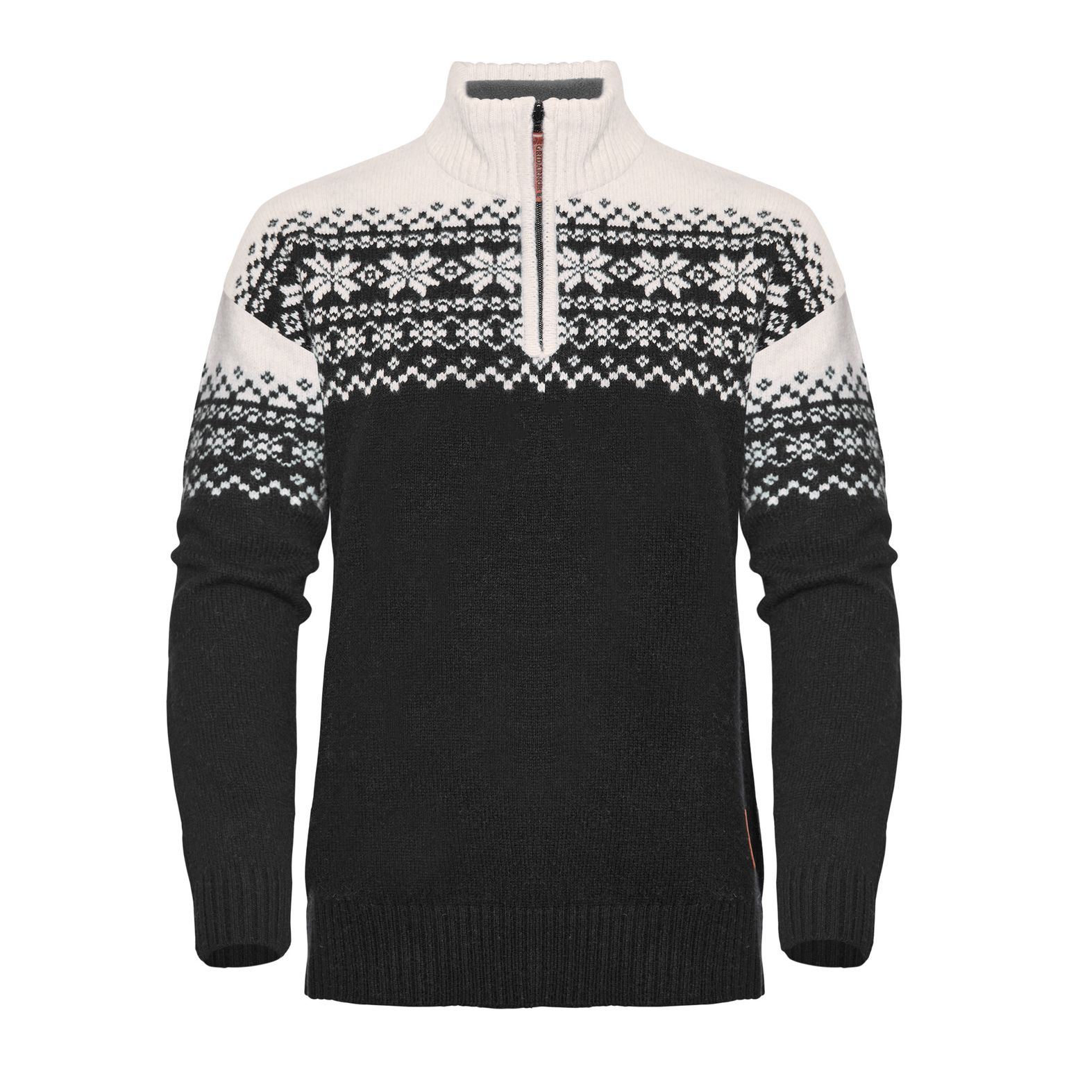 Gridarmor Women's Snøkrystall Half Zip Ullgenser Black/White