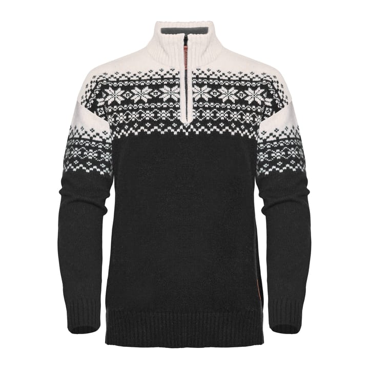 Gridarmor Women's Snøkrystall Half Zip Ullgenser Black/White Gridarmor