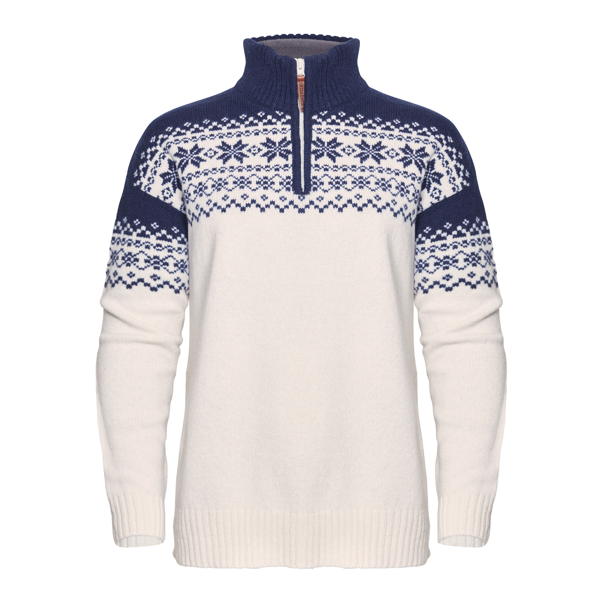 Gridarmor Women’s Snøkrystall Half Zip Ullgenser White/Dark Navy