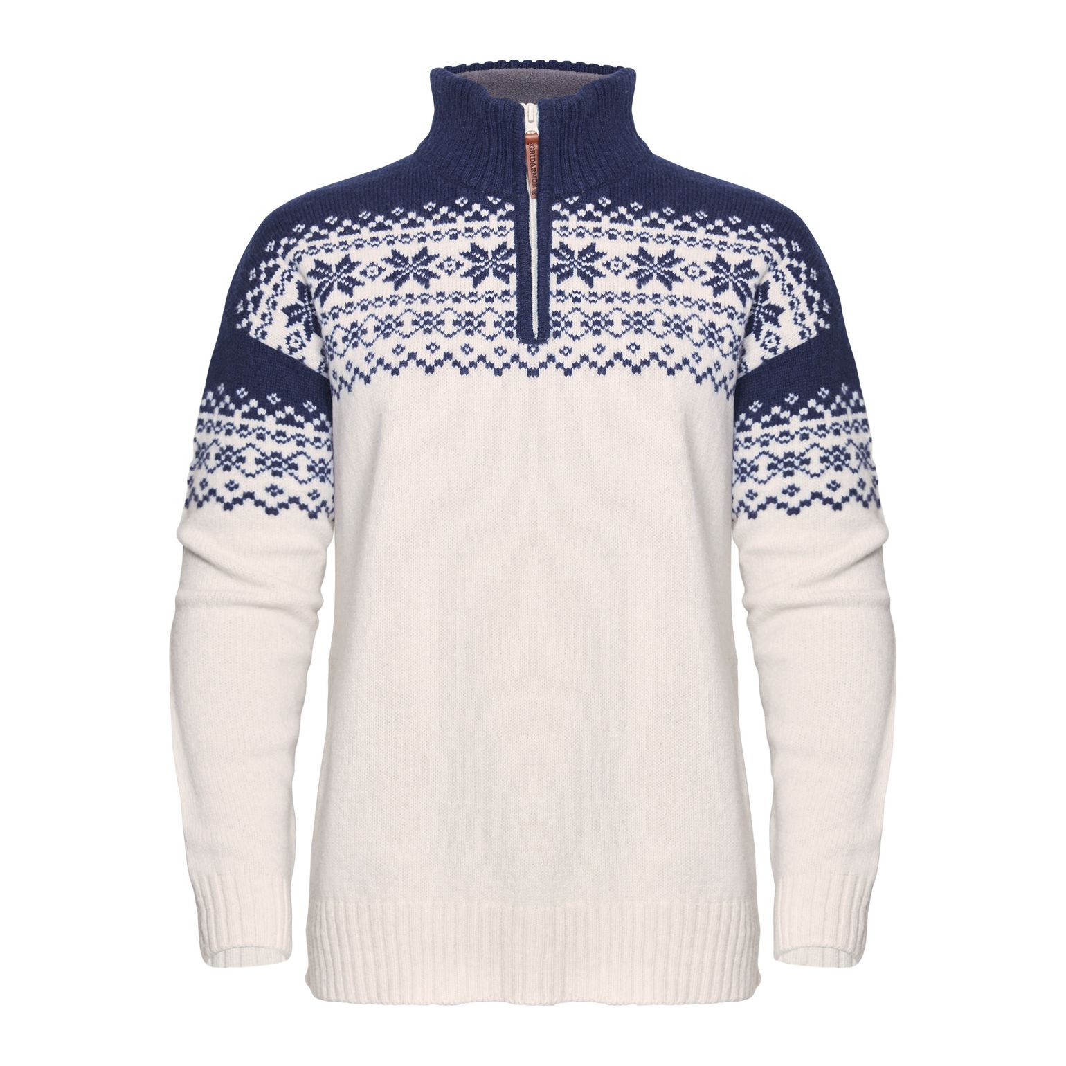 Gridarmor Women's Snøkrystall Half Zip Ullgenser White/Dark Navy