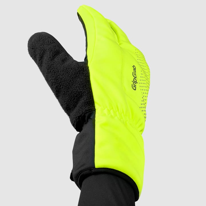 Gripgrab Ride Windproof Deep Winter Lobster Gloves Yellow Hi-Vis Gripgrab