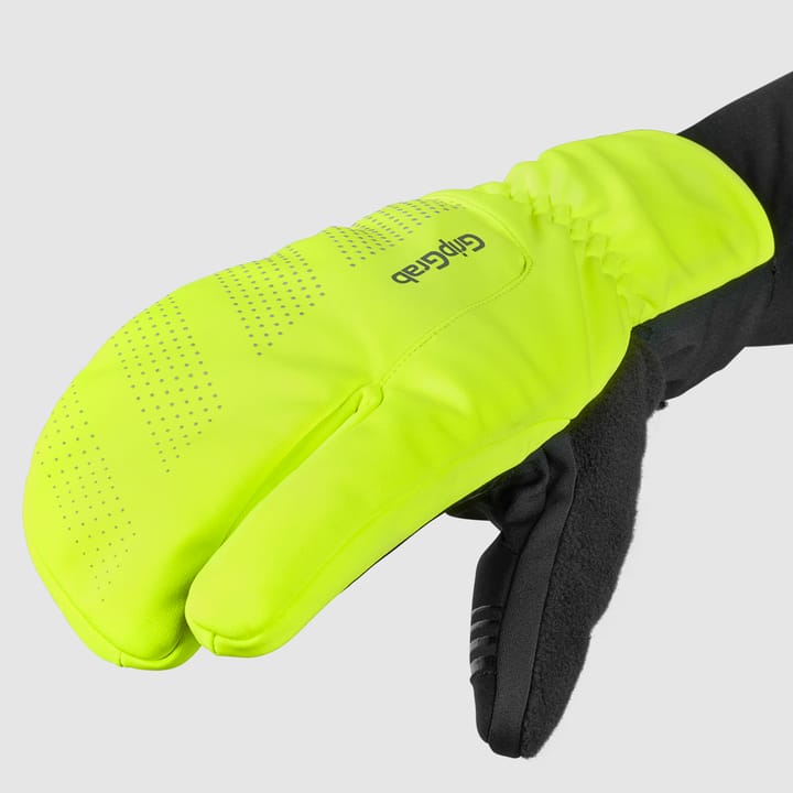 Gripgrab Ride Windproof Deep Winter Lobster Gloves Yellow Hi-Vis Gripgrab