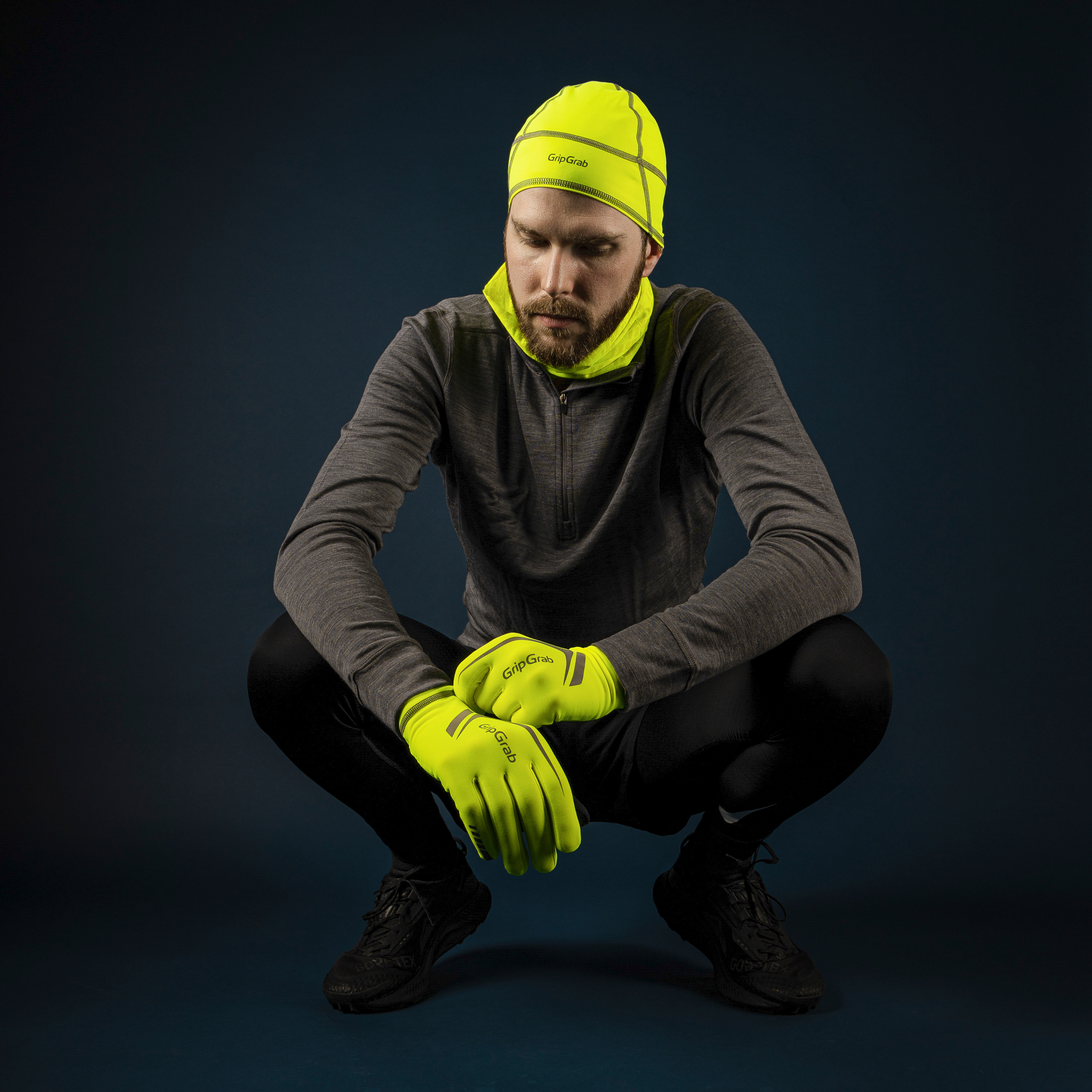 Gripgrab Running Expert Hi-Vis Touchscreen Winter Gloves Yellow Hi 