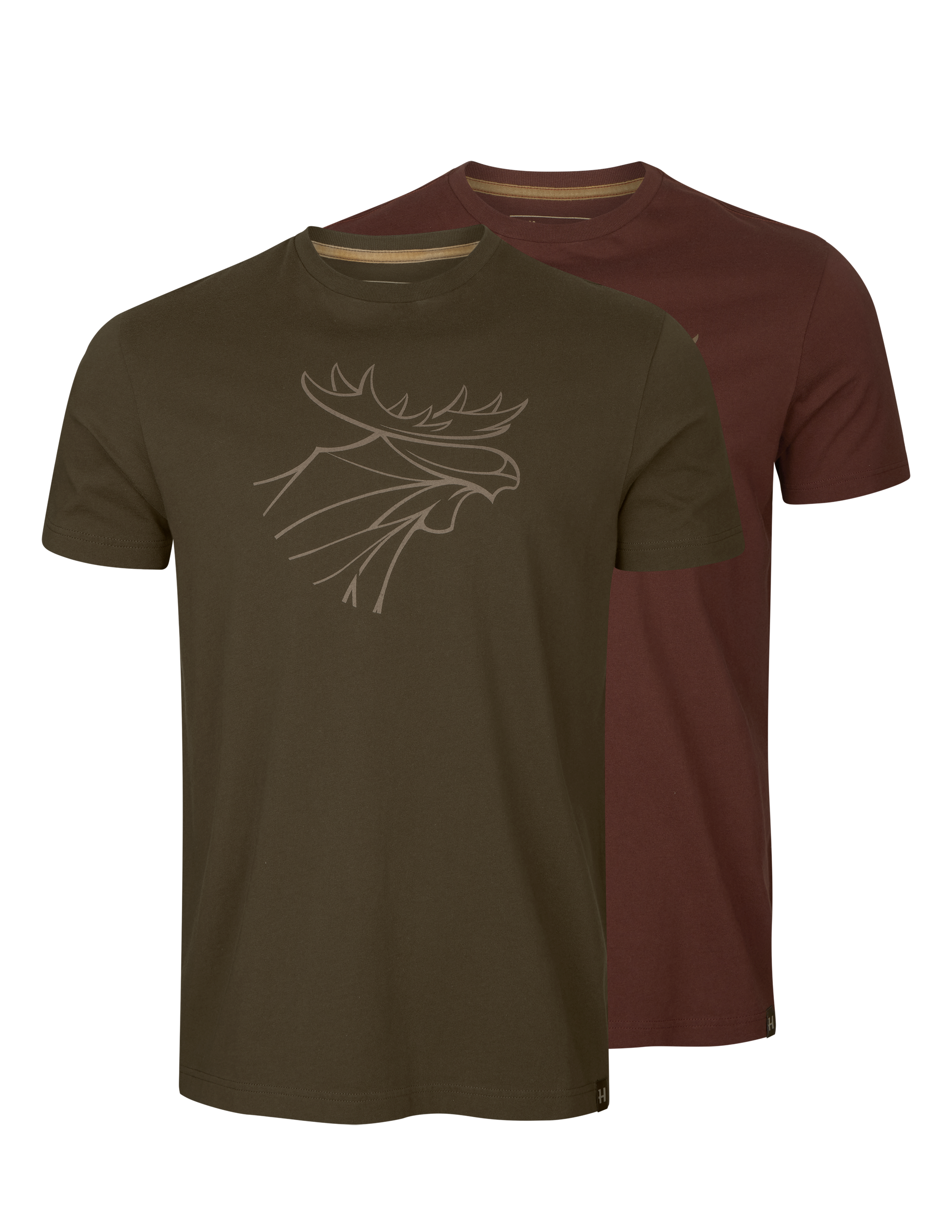 Härkila Men's Härkila Graphic T-shirt 2-pack Willow Green/Burgundy, M