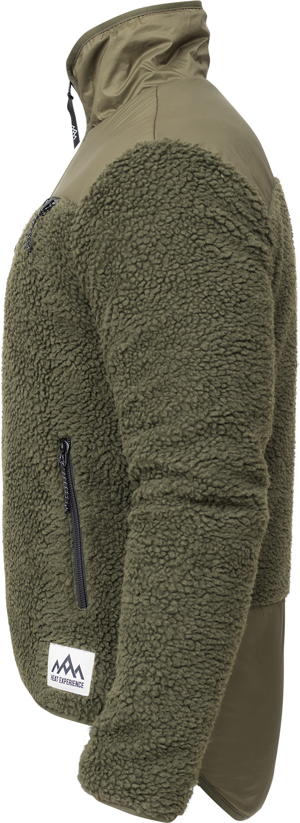 Heat Experience Unisex HeatX Heated Pile Fleece Olive Green | Buy 