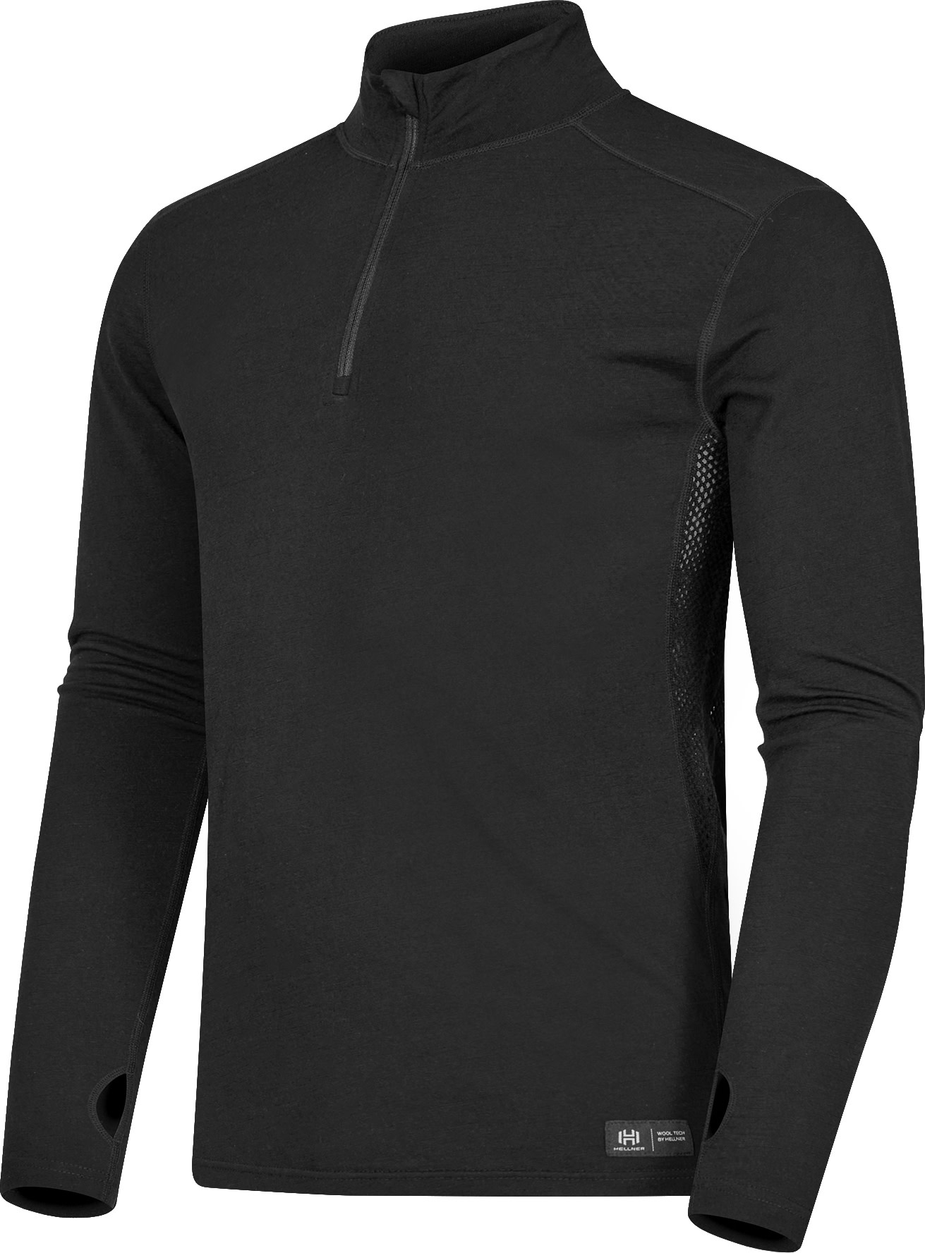 Men’s Wool Tech Base Layer Long Sleeve  Black Beauty